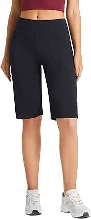 BALEAF Women's 12" Bermuda Shorts Athletic Long Shorts Knee Length Running Workout Stretch Pockets